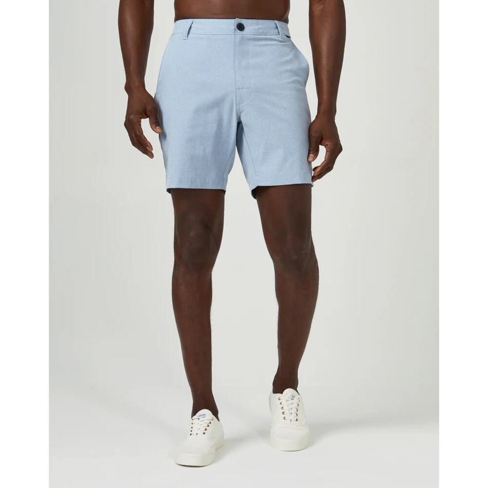 7 Diamonds Dynamic Hybrid Short Mens Size 36 Light Blue Stretch Golf Performance